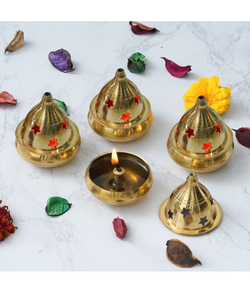     			FASHION BIZZ Brass Floor Diya - Pack of 4