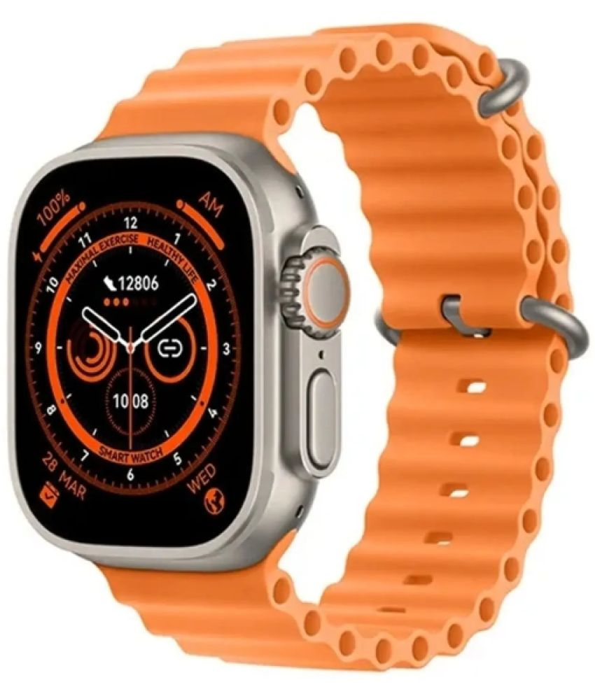     			FD1 AMOLED Sim Calling Smart Watch with Fabric Strap Upto 24 hours Backup ( Orange )