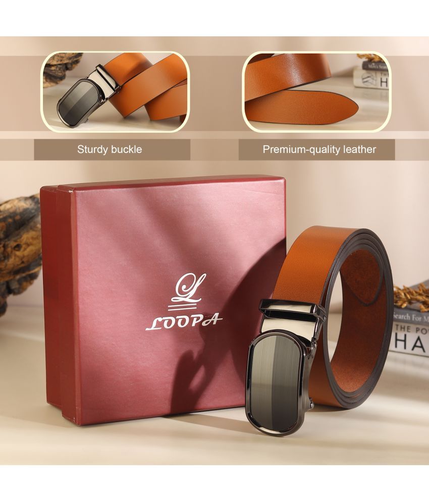     			Loopa - Tan 100% Leather Men's Formal Belt ( Pack of 1 )