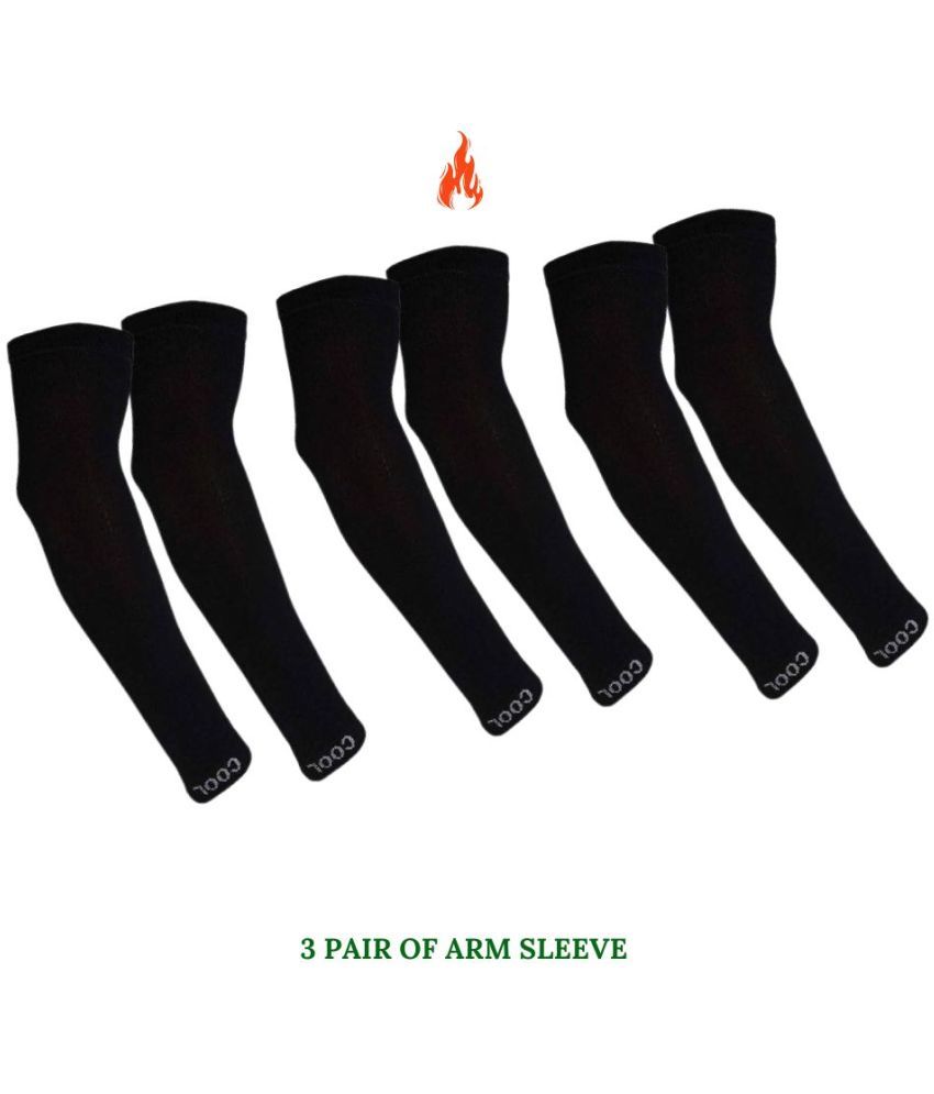     			MANSUDH Black Solid Riding Sleeves ( Set of 3 )