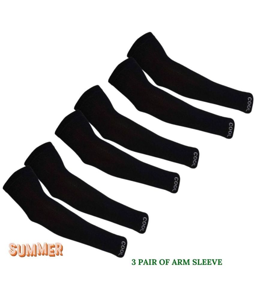     			MANSUDH Black Solid Riding Sleeves ( Set of 3 )