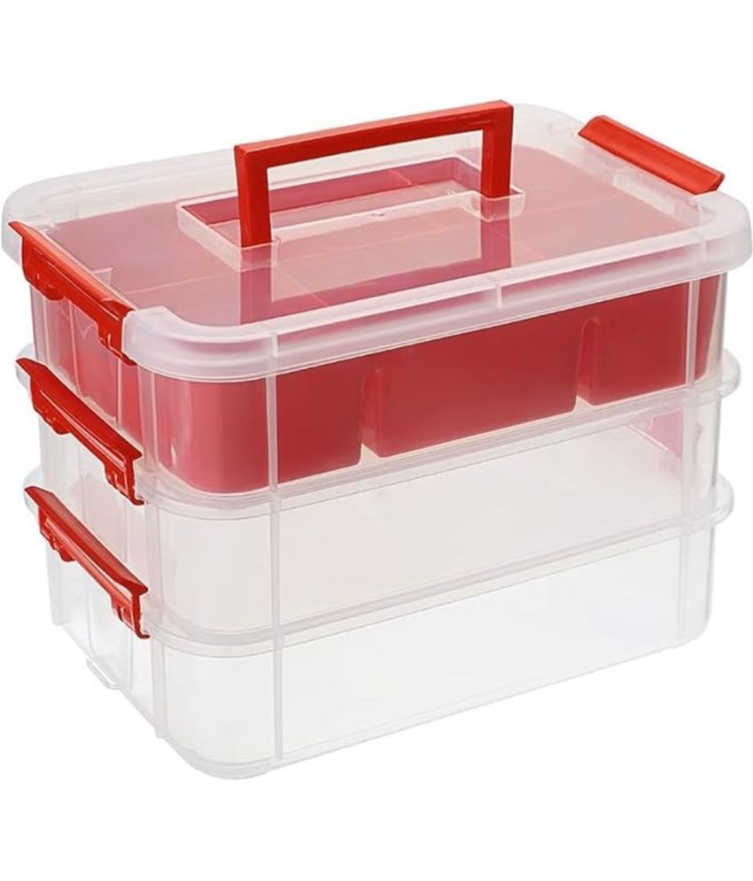     			Plastic 3 Layer Make Up/Cosmetic/Stationery/Jewellery Multi Purpose Storage Box