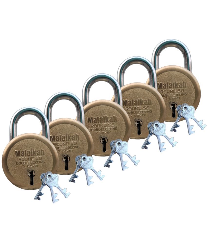     			Round 50mm Double Locking 7 Lever With 3 Keys Round Padlock