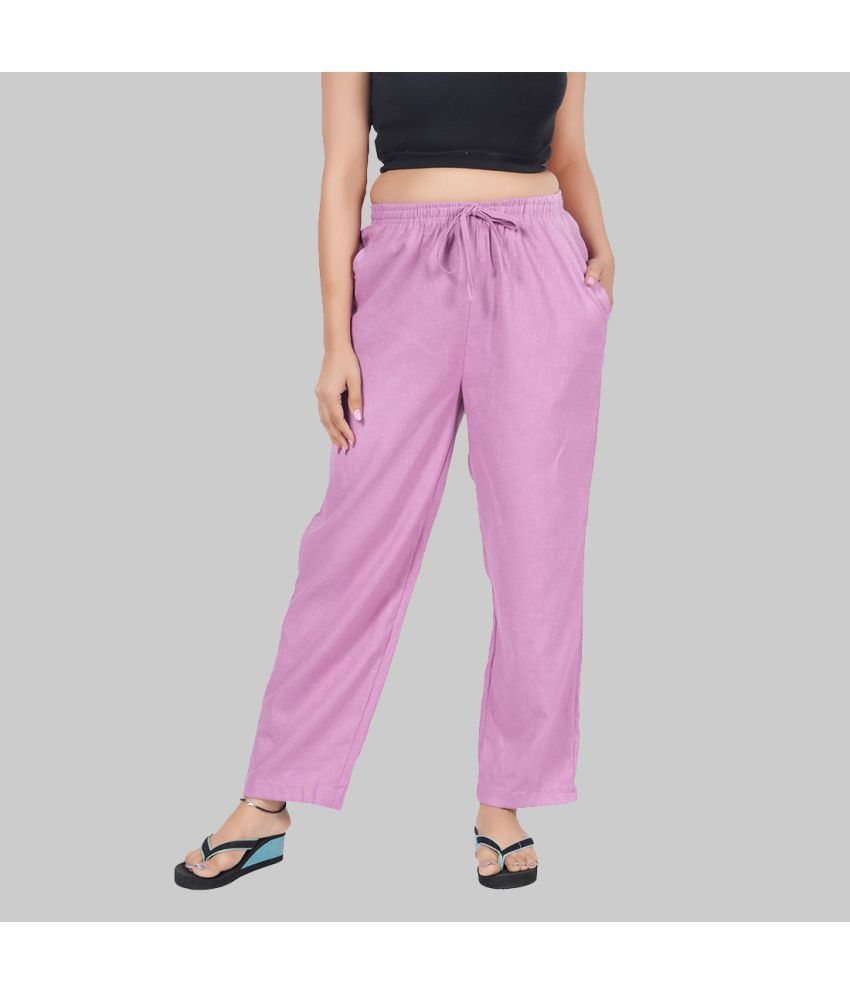     			STYLE SHOES Pack of 1 Linen Regular Women's Formal Pants ( Purple )