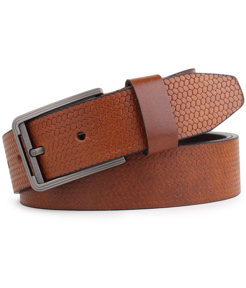     			SUNSHOPPING - Tan 100% Leather Men's Formal Belt ( Pack of 1 )