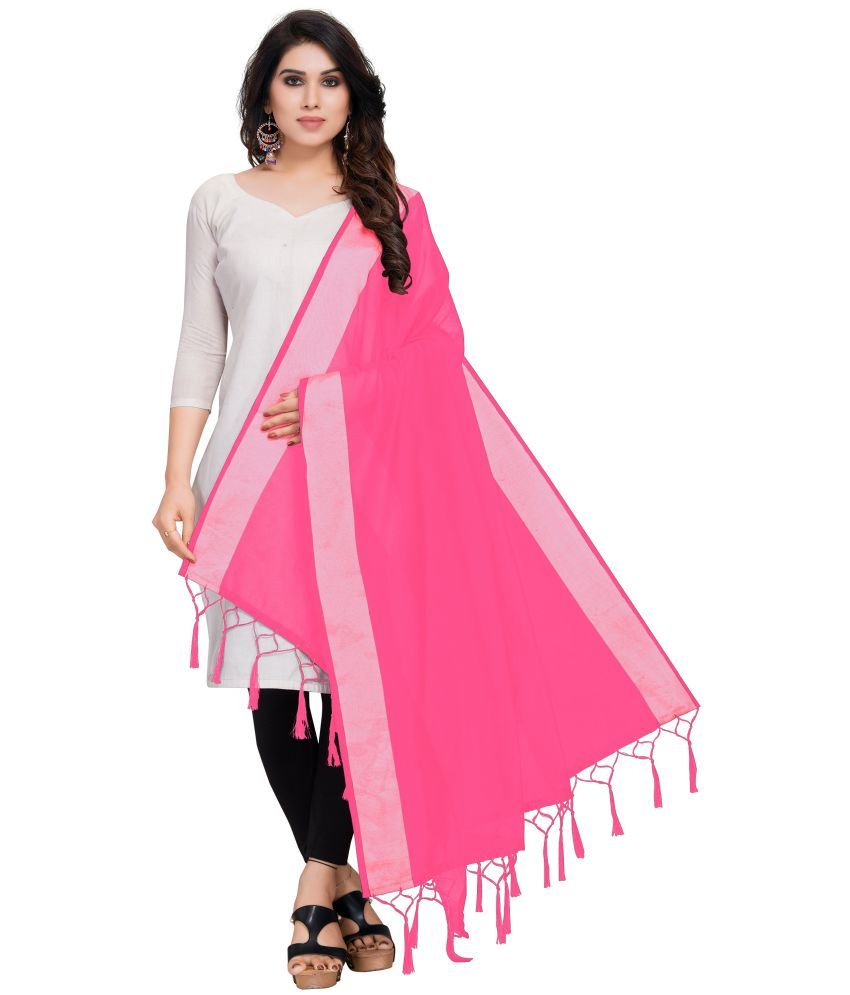     			Sidhidata Pink Cotton Blend Women's Dupatta - ( Pack of 1 )