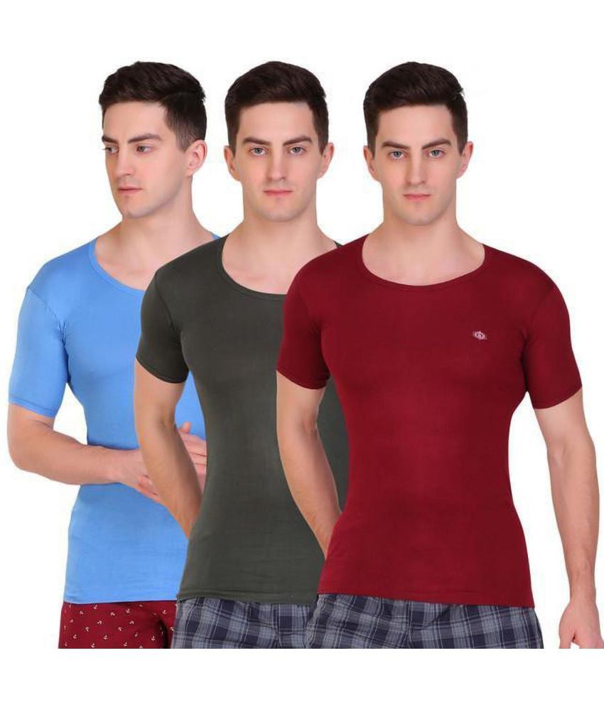     			TT Pack of 3 Cotton Basic Vest For Men ( Brown )