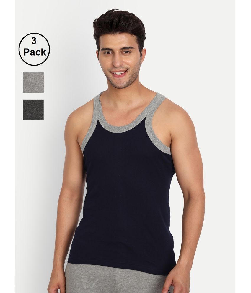     			TT Pack of 3 Cotton Gym Vest For Men ( Grey )