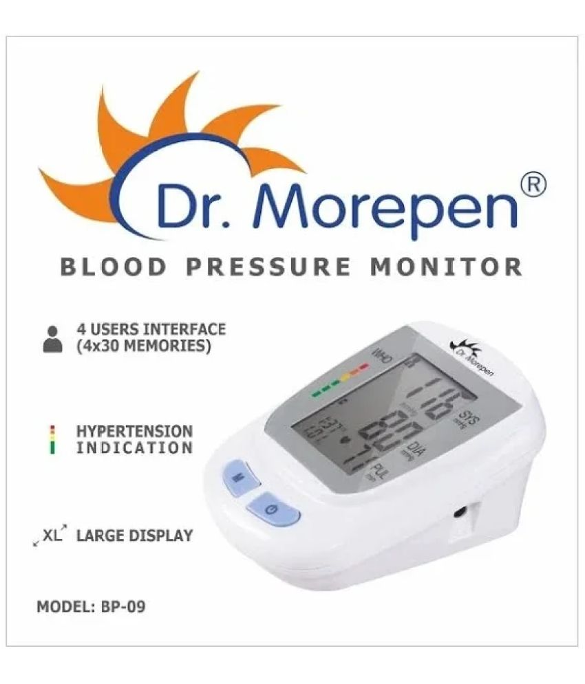     			Dr. Morepen 09 Fully Automatic BP Monitor with AC/DC Adaptor and Charger (White)