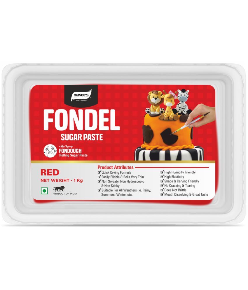     			mavee's Fondel Sugar Paste - Red, Premium Sugar Icing Solutions 1 kg