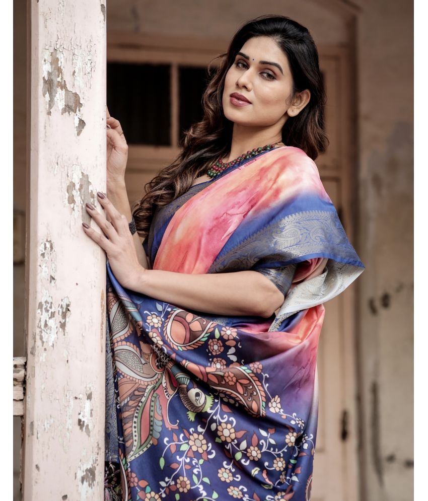     			Almaari Fashion Cotton Silk Printed Saree With Blouse Piece ( Orange , Pack of 1 )