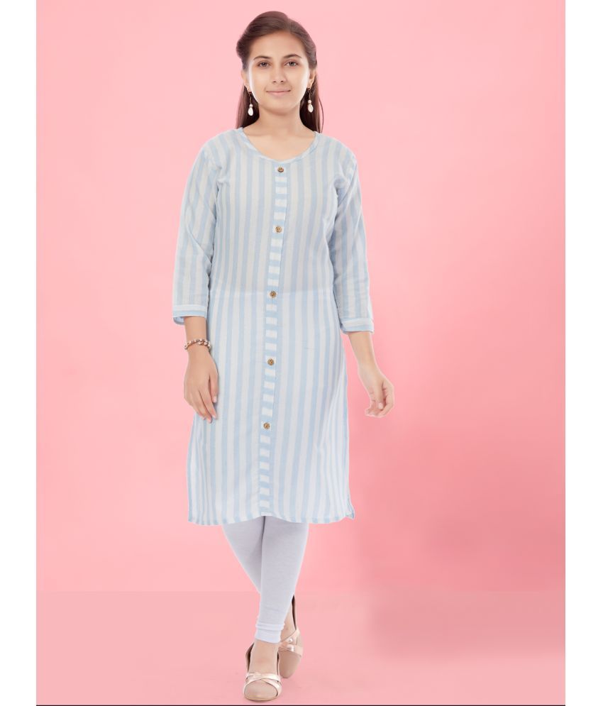     			Aarika Girls Cotton Straight Kurti ( Pack of 1 , Sky Blue )