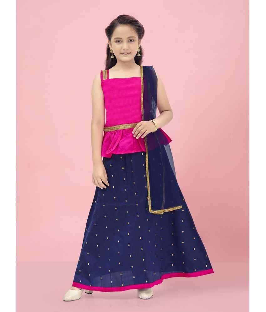     			Aarika Silk Lehenga Choli Set For Girls ( Pack of 1 , Pink )