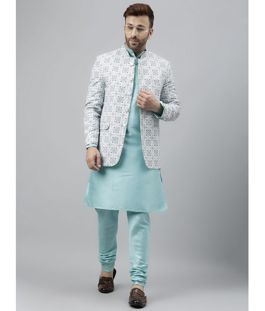     			Hangup Turquoise Viscose Regular Fit Men's Kurta Pyjama Set ( Pack of 1 )