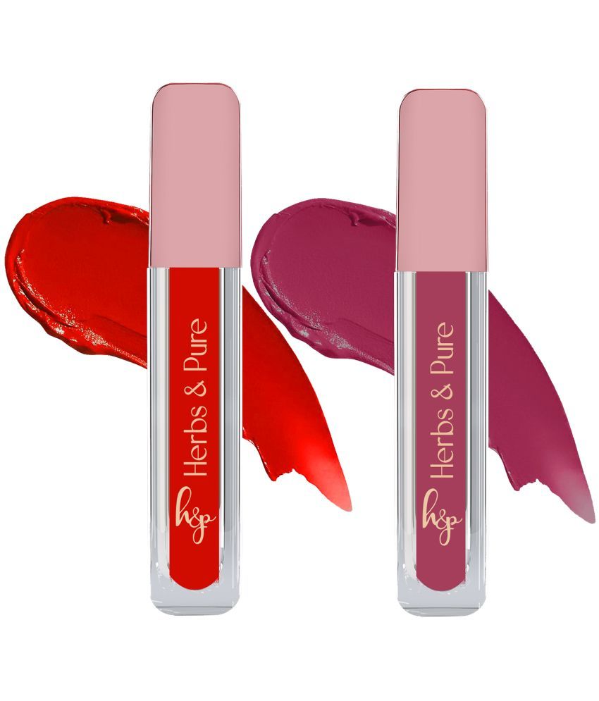     			Herbs and Pure Red,Pink Matte Lipstick 12