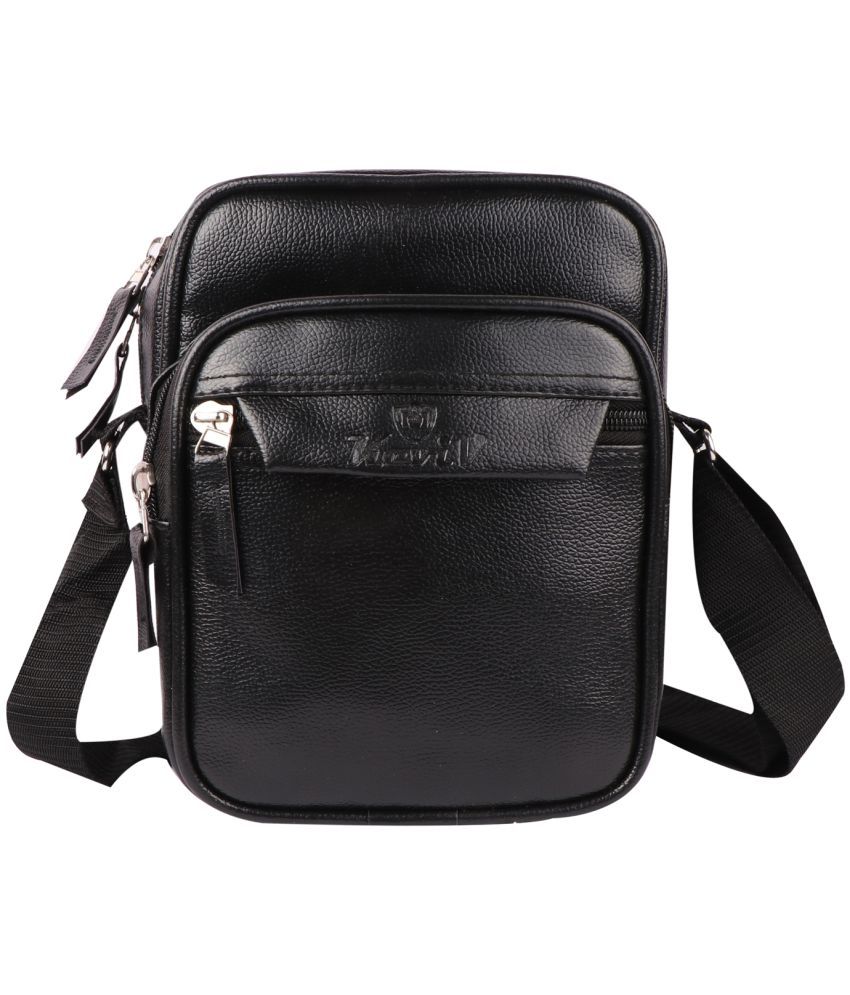     			Keviv Black Solid Messenger Bag