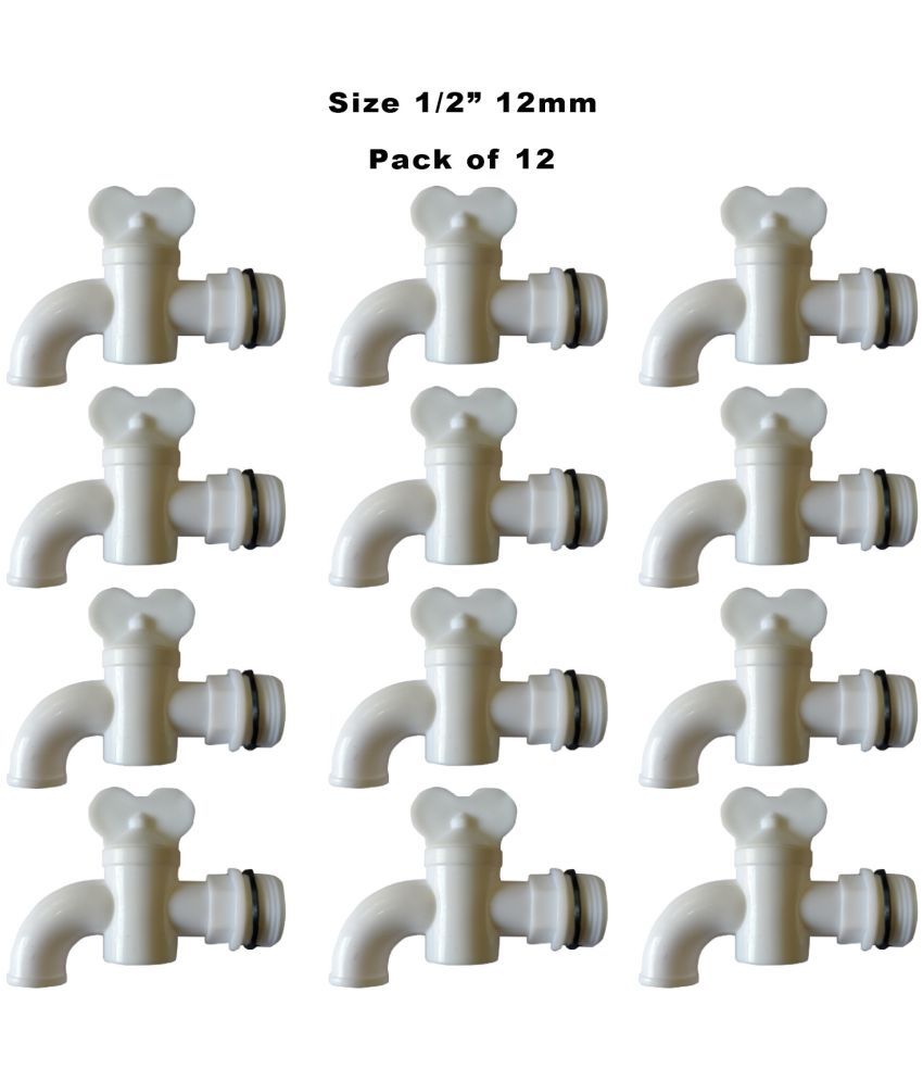     			PVC Pan Bib Cock , For Bathroom and Kitchen, Size: 15 mm (Pack of 12) Plastic (ABS) Bathroom Tap (Bib Cock)