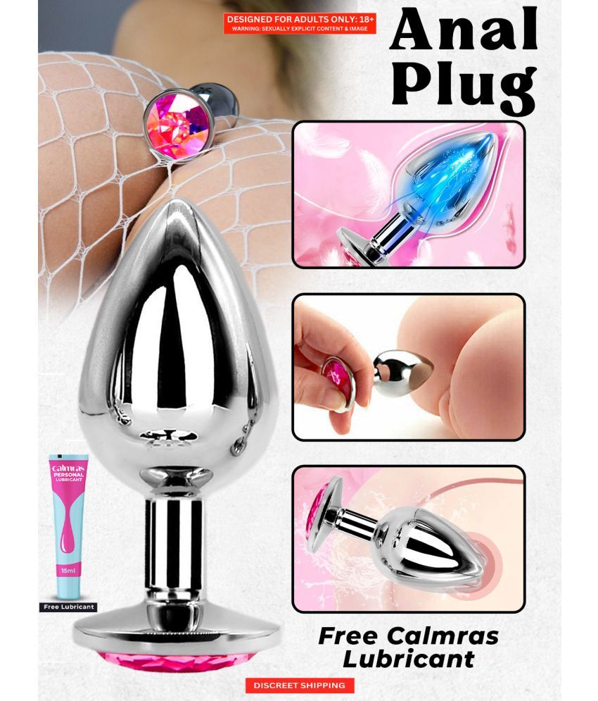     			Premium Quality Metal Diamond Shape Anal Plug for Adults by Naughty Nights With a Free Lubricant