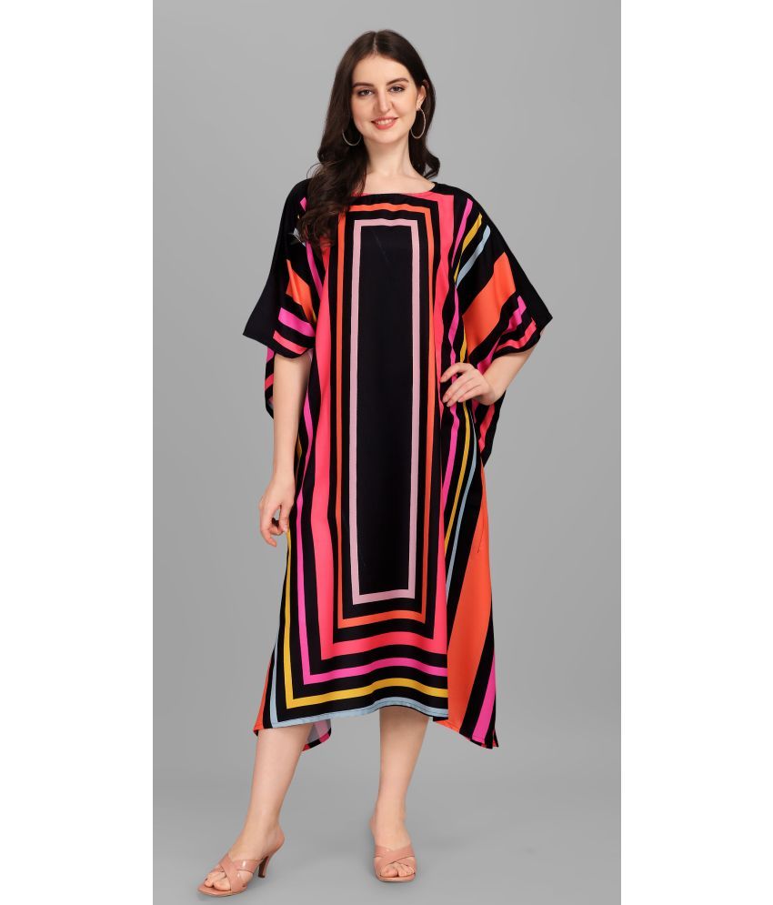     			SILK SUTRA Rayon Printed Knee Length Women's Kaftan - Multi Color ( Pack of 1 )