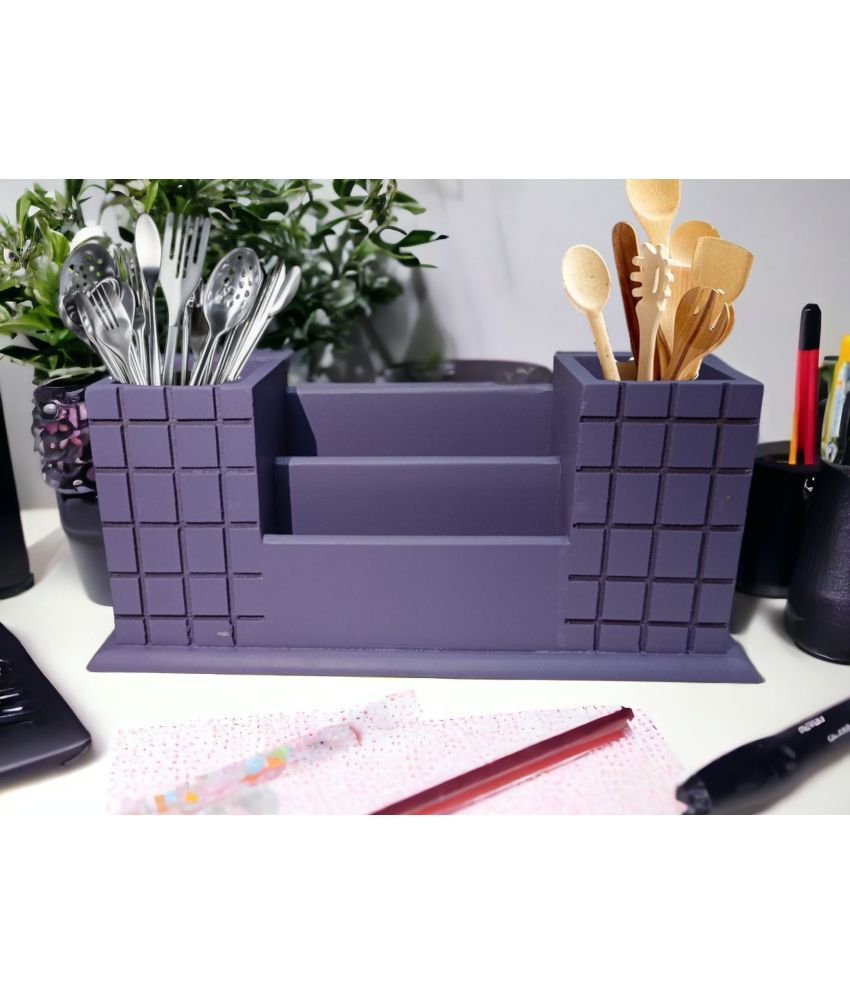     			SWH Wooden Purple Multi-Purpose Container ( Set of 1 )