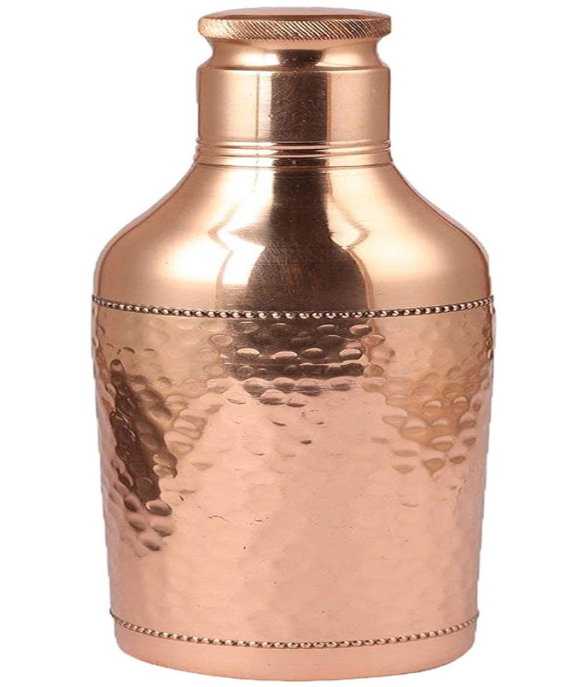     			Shakuntla Vintage Hammered Copper Bottle Gold Copper Water Bottle 1000 mL ( Set of 1 )