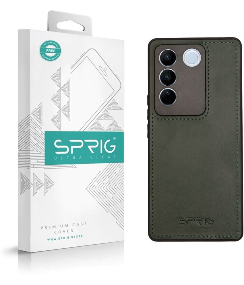     			Sprig Plain Cases Compatible For Leather Vivo V27 Pro ( Pack of 1 )