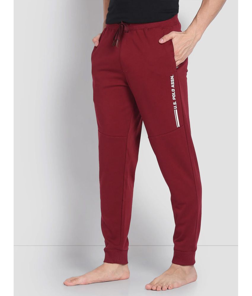     			U.S. Polo Assn. Maroon Cotton Blend Men's Joggers ( Pack of 1 )