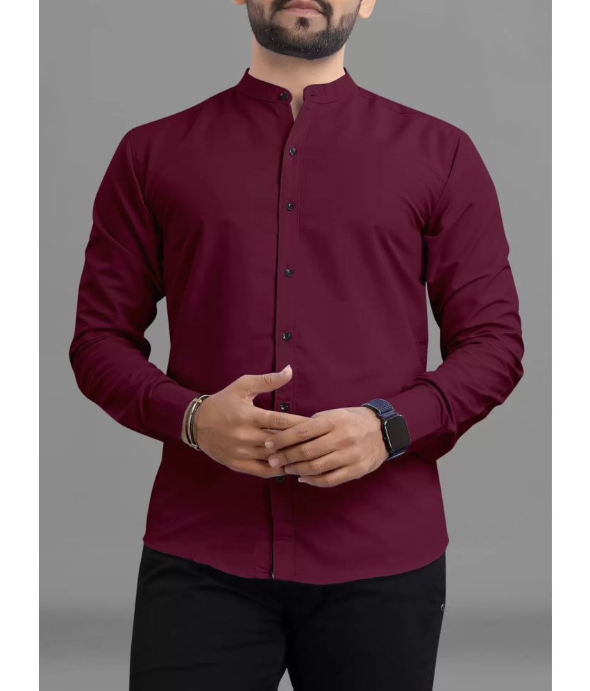     			VERTUSY Cotton Blend Regular Fit Solids Full Sleeves Men's Casual Shirt - Maroon ( Pack of 1 )