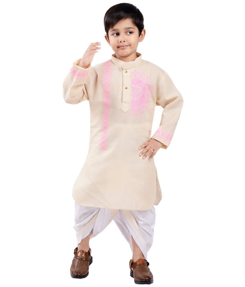     			s muktar garments Baby Boys Cotton Ethnic - Pattern Dhoti Kurta Set ( Off White , Pack of 1 )