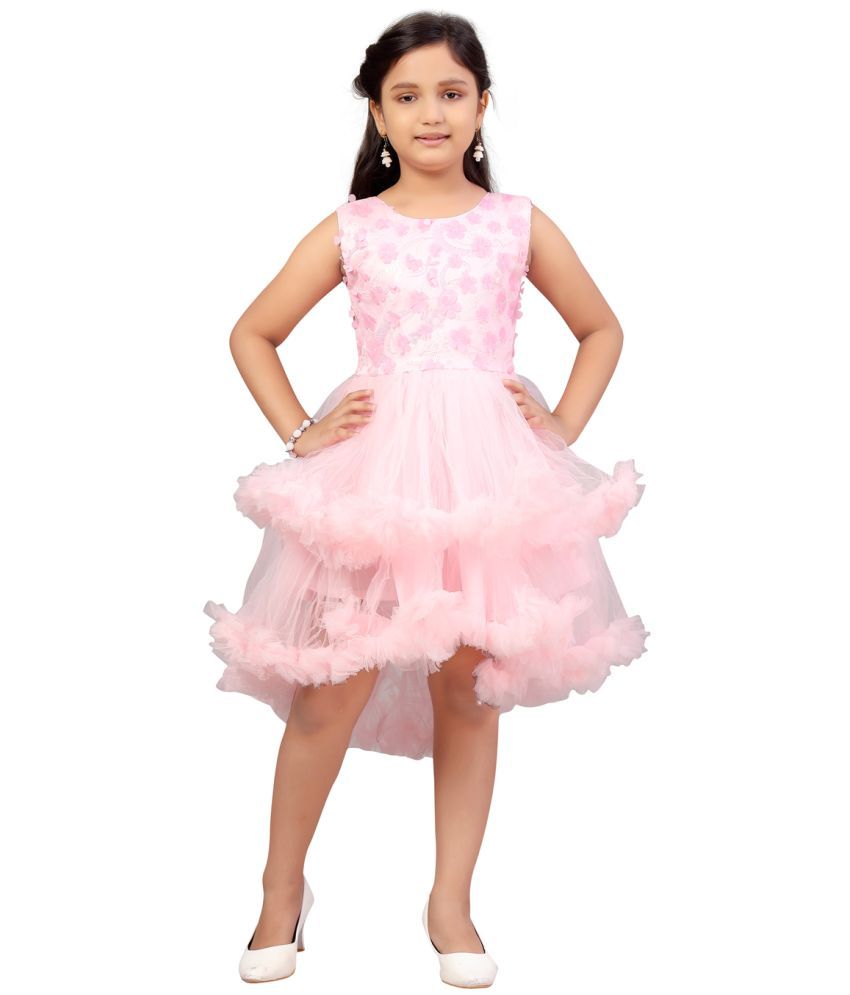     			Aarika Polyester Frock For Girls ( Pack of 1 , Pink )