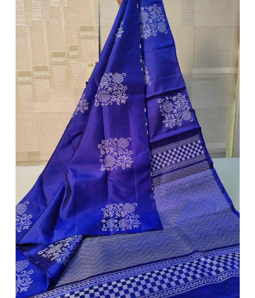     			Aika Silk Blend Embellished Saree With Blouse Piece ( Blue , Pack of 1 )