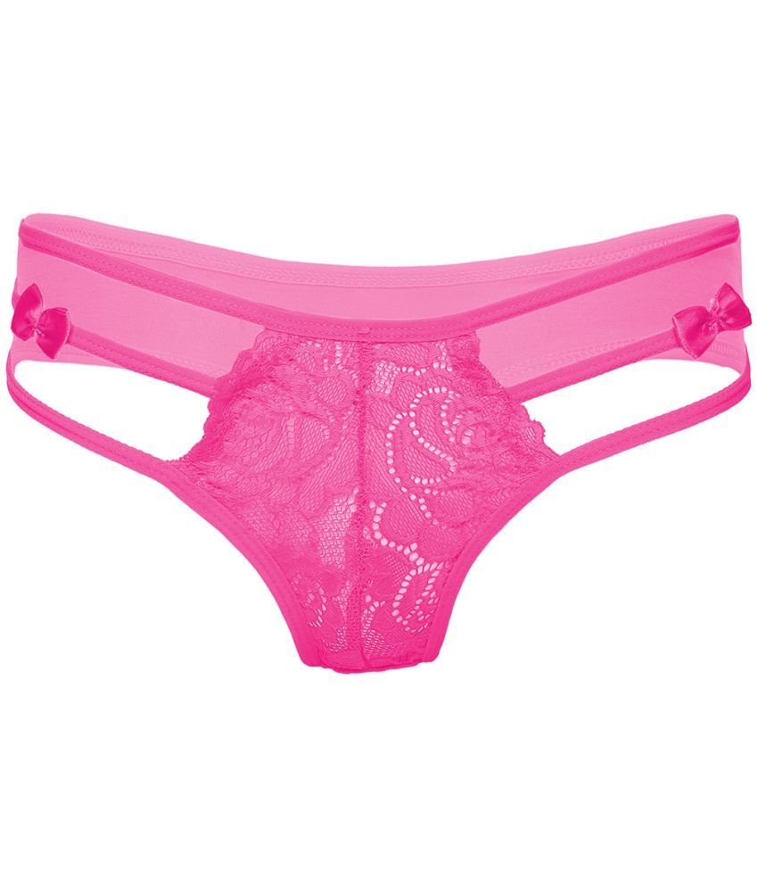     			FIHA Pack of 1 Poly Cotton Thongs For Women ( Pink )