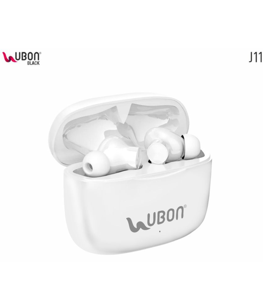     			UBON J11 EARBUDS Bluetooth True Wireless (TWS) On Ear 50 Hours Playback Active Noise cancellation IPX4(Splash & Sweat Proof) White