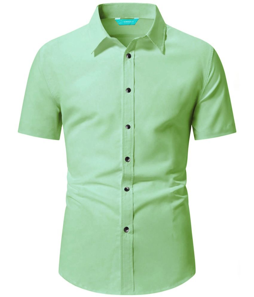     			VIMASUTI Cotton Blend Slim Fit Solids Half Sleeves Men's Casual Shirt - Sea Green ( Pack of 1 )