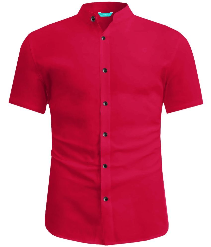     			VIMASUTI Cotton Blend Slim Fit Solids Half Sleeves Men's Casual Shirt - Red ( Pack of 1 )