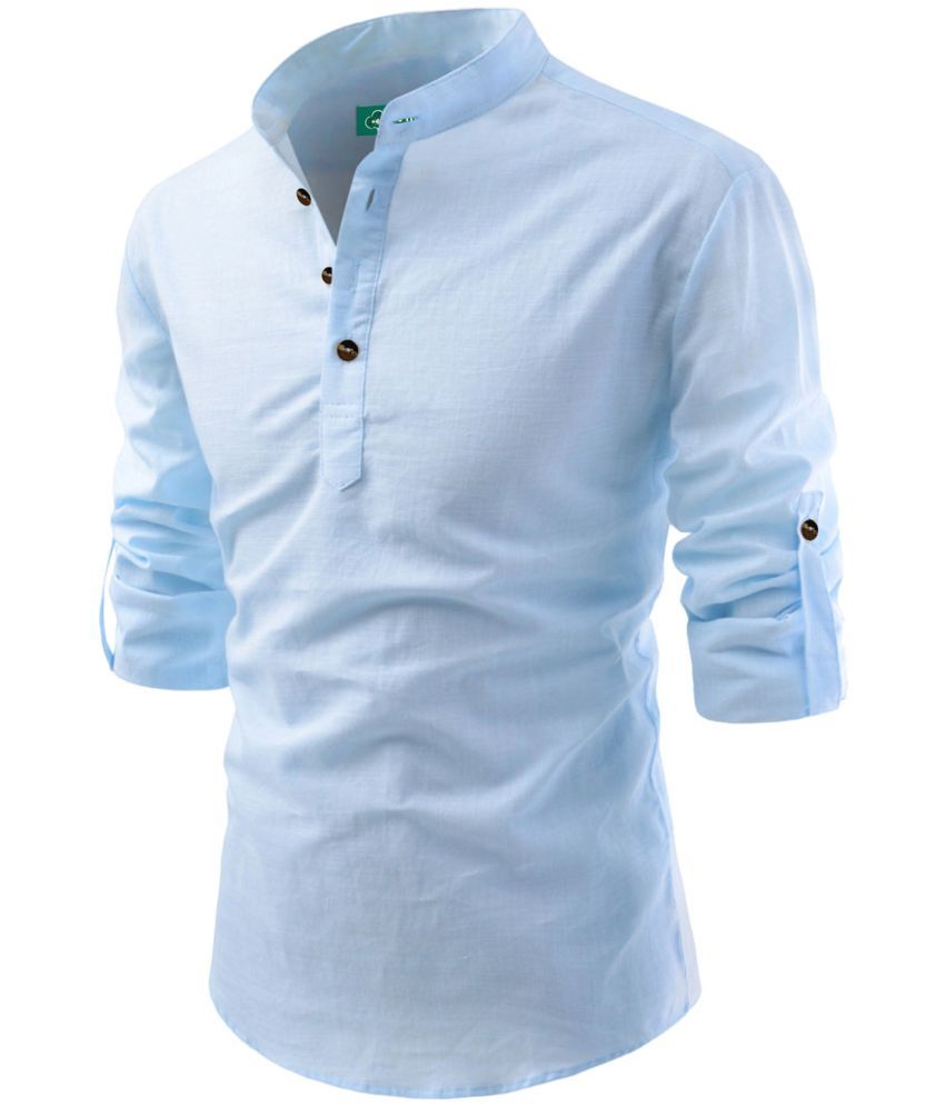     			VIMASUTI Sky Blue Cotton Blend Men's Regular Kurta ( Pack of 1 )