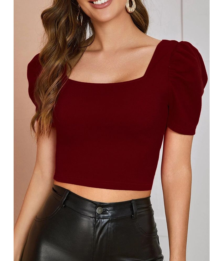     			Istyle Can Maroon Polyester Women's Crop Top ( Pack of 1 )