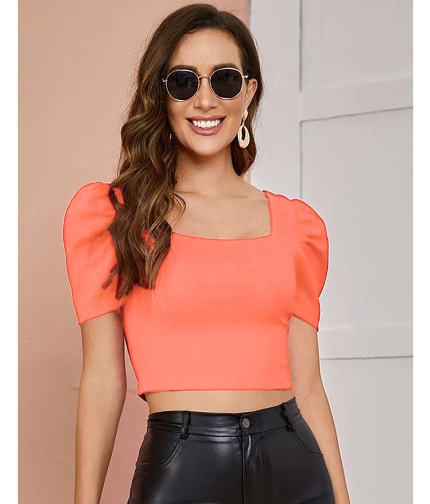     			Istyle Can Orange Polyester Women's Crop Top ( Pack of 1 )