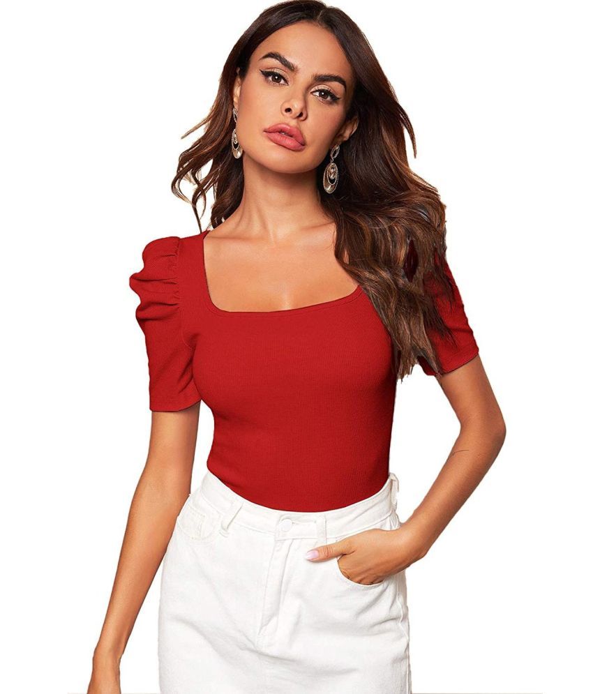     			Istyle Can Red Polyester Women's Regular Top ( Pack of 1 )