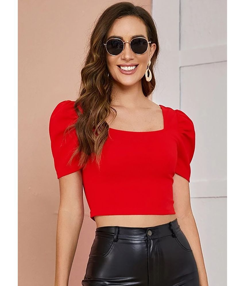     			Istyle Can Red Polyester Women's Crop Top ( Pack of 1 )