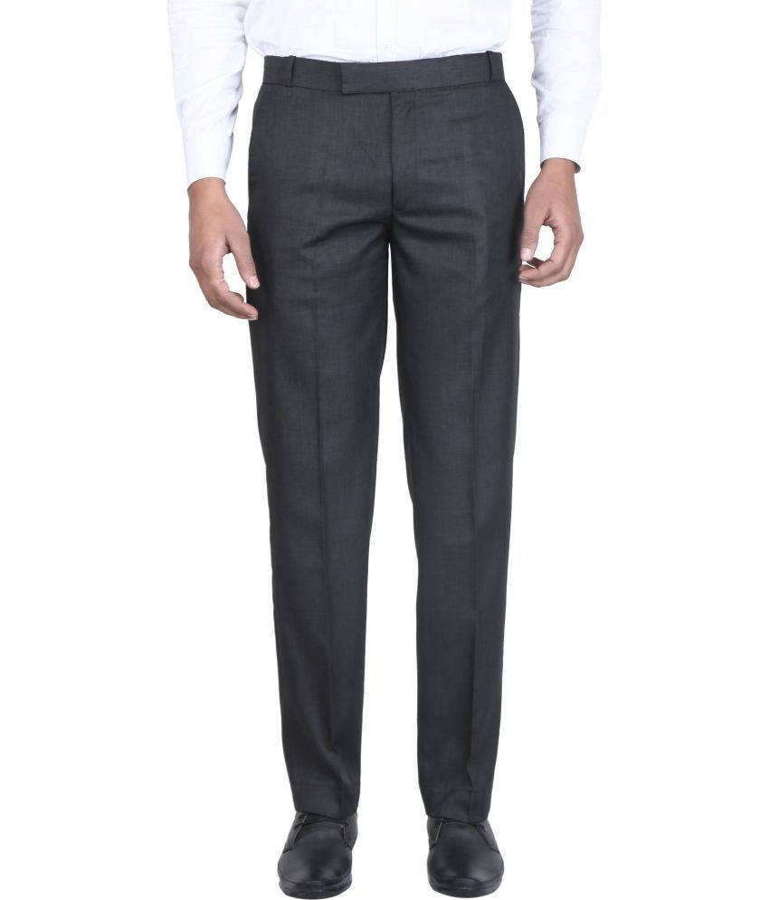     			KS Fashion Regular Flat Men's Formal Trouser - Black ( Pack of 1 )