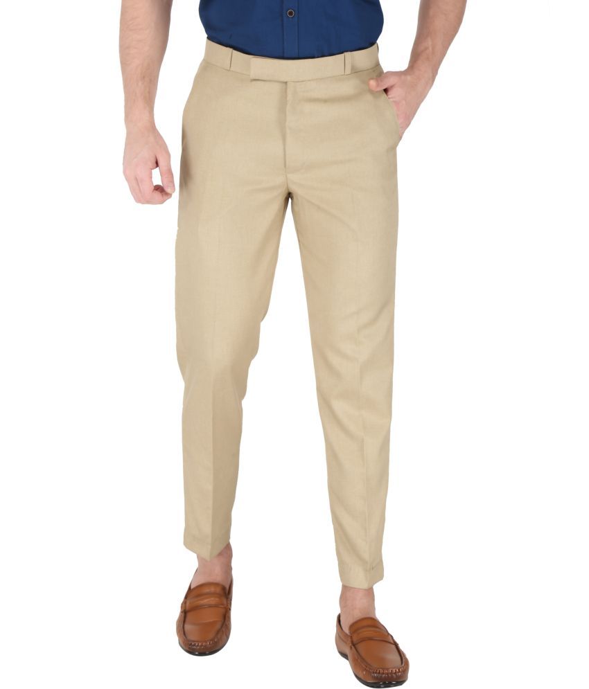     			KS Fashion Regular Flat Men's Formal Trouser - Cream ( Pack of 1 )