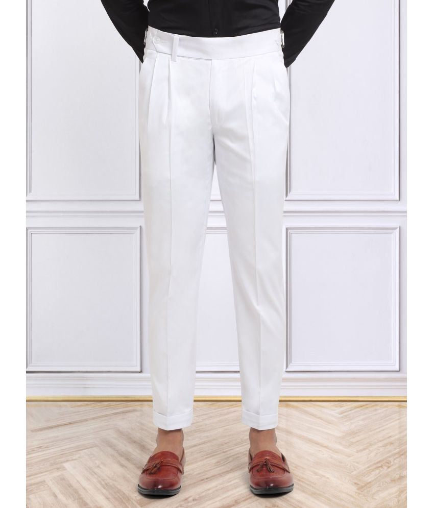     			Klotthe Slim Pleated Men's Formal Trouser - White ( Pack of 1 )