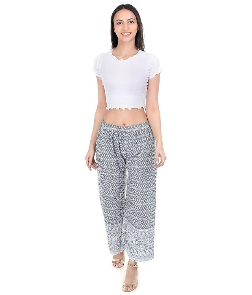     			Riza Collections Pack of 1 Cotton Straight Women's Palazzos ( Grey )