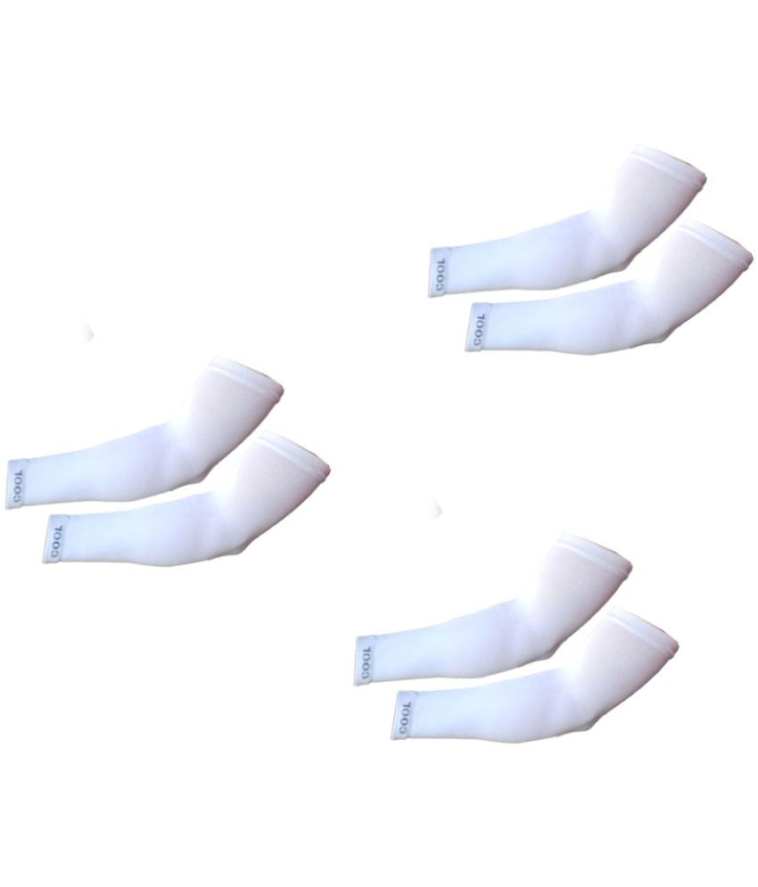     			Benicia White Solid Riding Sleeves ( Set of 3 )