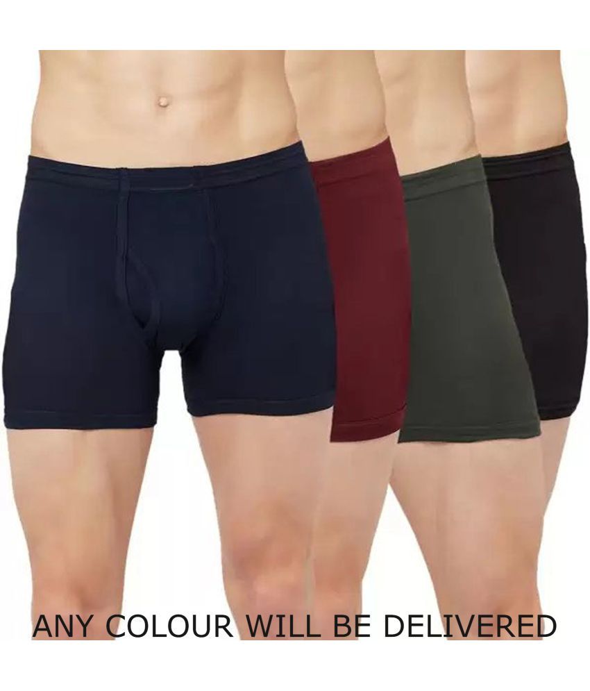     			Cavenders Pack of 4 Cotton Blend Trunks For Men's ( Aegean Blue )