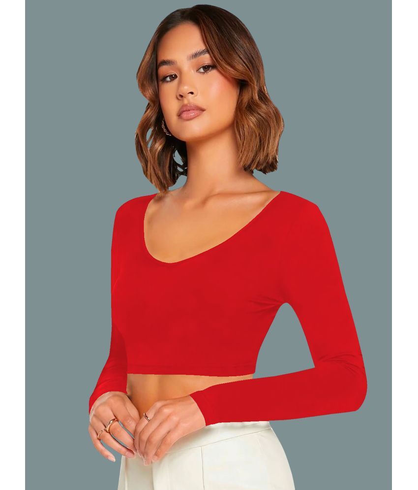     			Dream Beauty Fashion Red Polyester Women's Crop Top ( Pack of 1 )