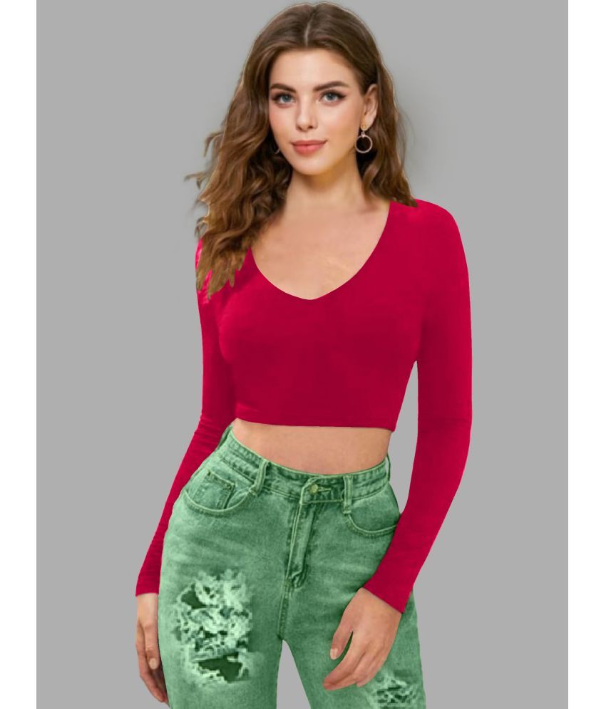     			Dream Beauty Fashion Red Polyester Women's Crop Top ( Pack of 1 )