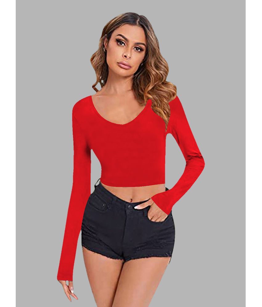     			Dream Beauty Fashion Red Polyester Women's Crop Top ( Pack of 1 )