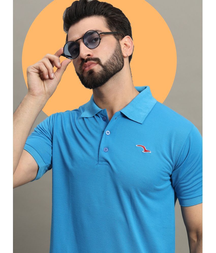     			GET GOLF Pack of 1 Cotton Blend Regular Fit Solid Half Sleeves Men's Polo T Shirt ( Light Blue )